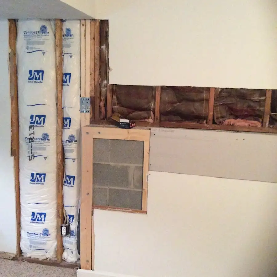 Wall insulation replacement during Structural Drying in Tice
